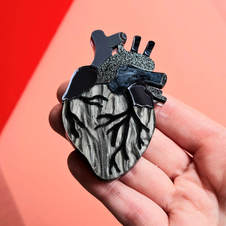 Gothic Anatomical Heart Brooch by Cherryloco Jewellery 3