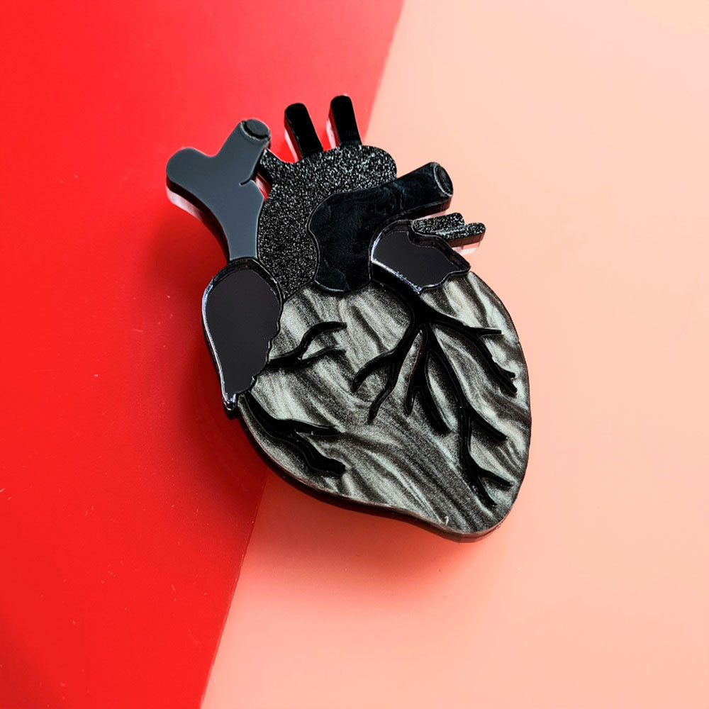 Gothic Anatomical Heart Brooch by Cherryloco Jewellery 2
