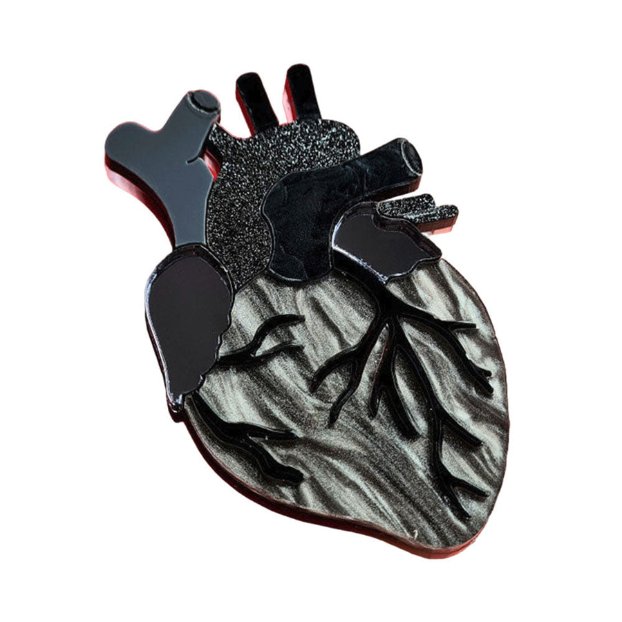 Gothic Anatomical Heart Brooch by Cherryloco Jewellery 1