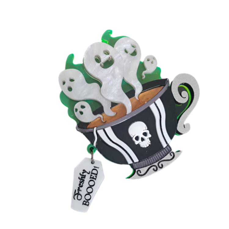 Gothic Ghost Teacup Brooch by Cherryloco Jewellery  3