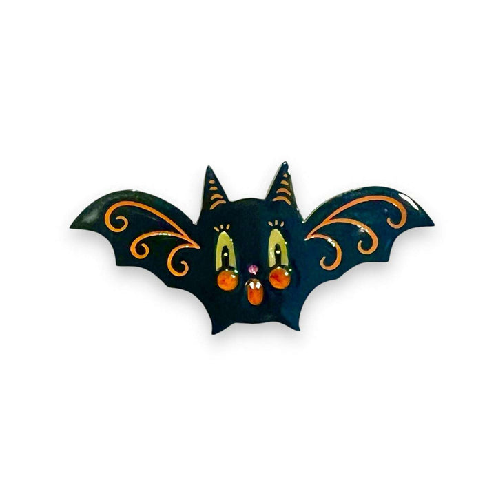 Gothic Glam Bat Scatter Pin BLACK by Johanna Parker x Lipstick & Chrome — 1.5" black resin Halloween pin