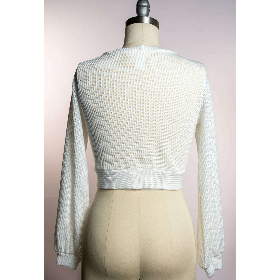 Grace Sweet Sweater - Open Knit, White