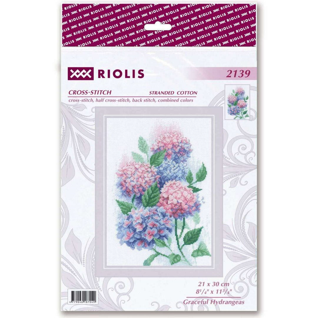 Graceful Hydrangeas R2139 Counted Cross Stitch Kit