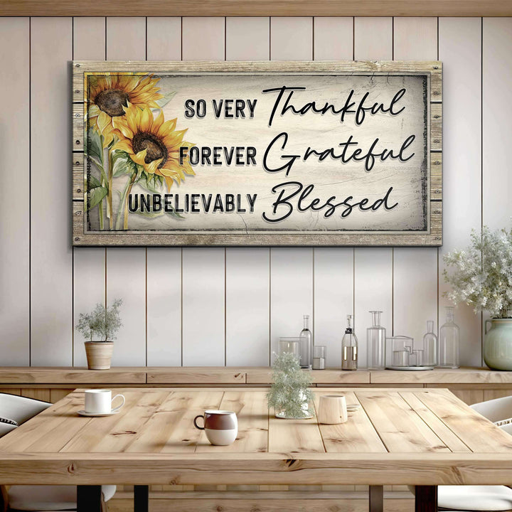 Grateful Thankful Blessed Family Sign II