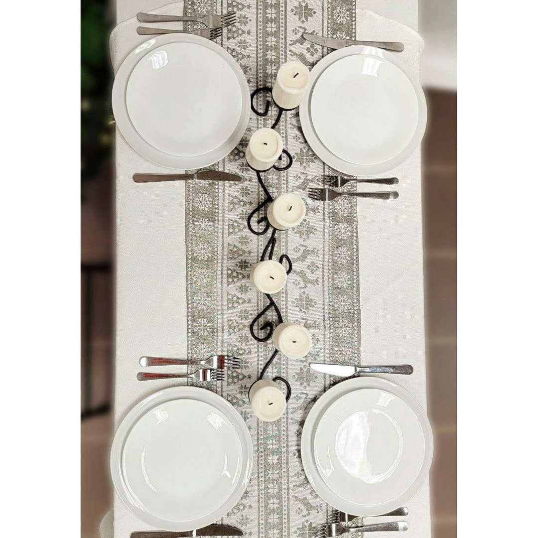 Gray Nordic Christmas Table Runner F07M5-9B Silver