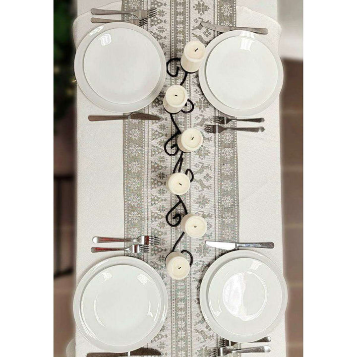 Gray Nordic Christmas Table Runner F07M5-9B Silver