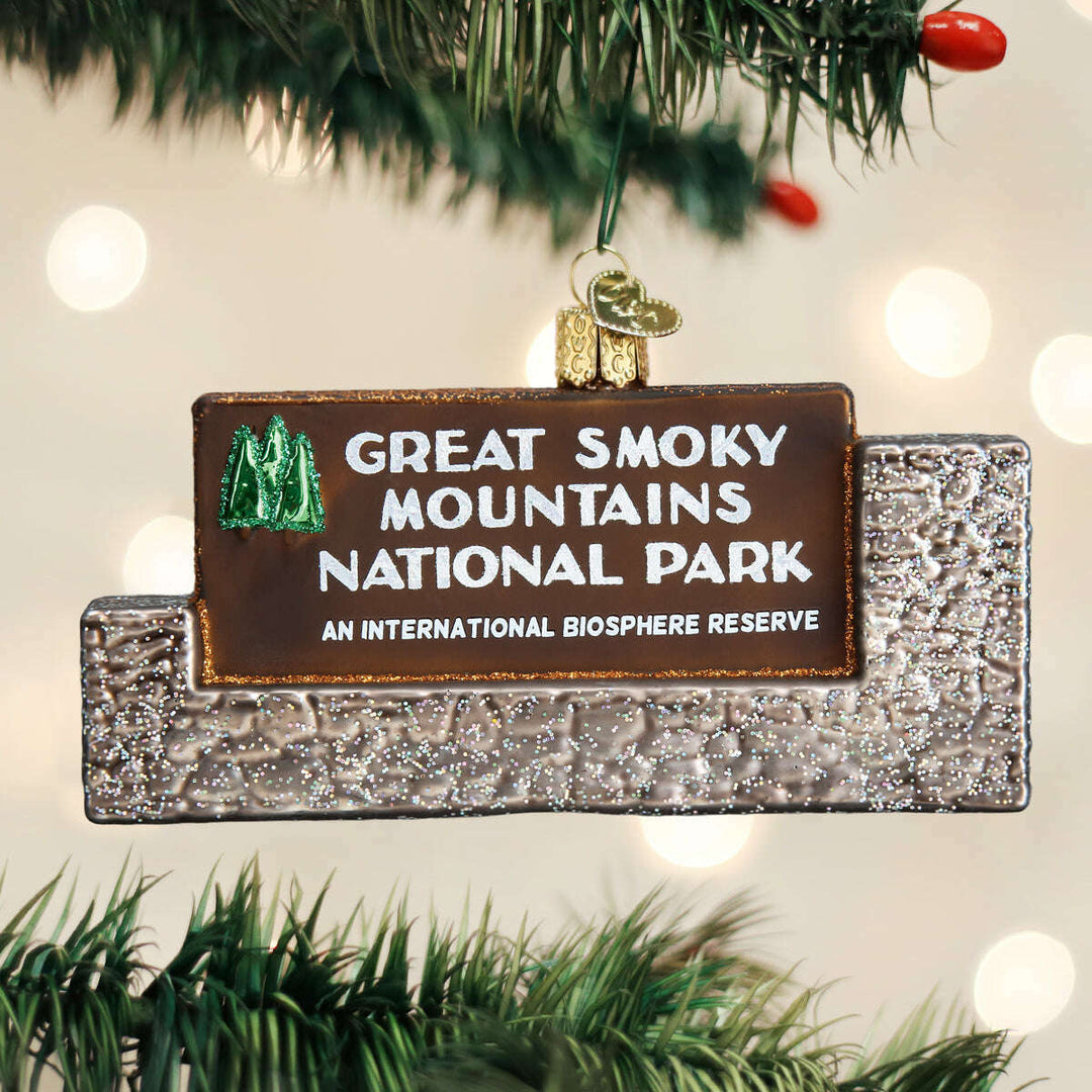 Old World Christmas Great Smoky Mountains Blown Glass Ornament