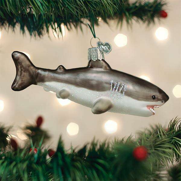 Old World Christmas Great White Shark Blown Glass Ornament