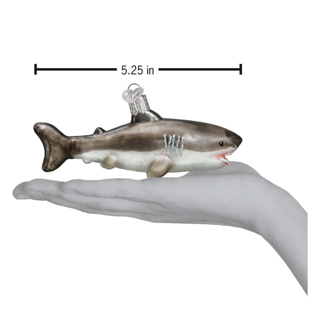 Old World Christmas Great White Shark Blown Glass Ornament