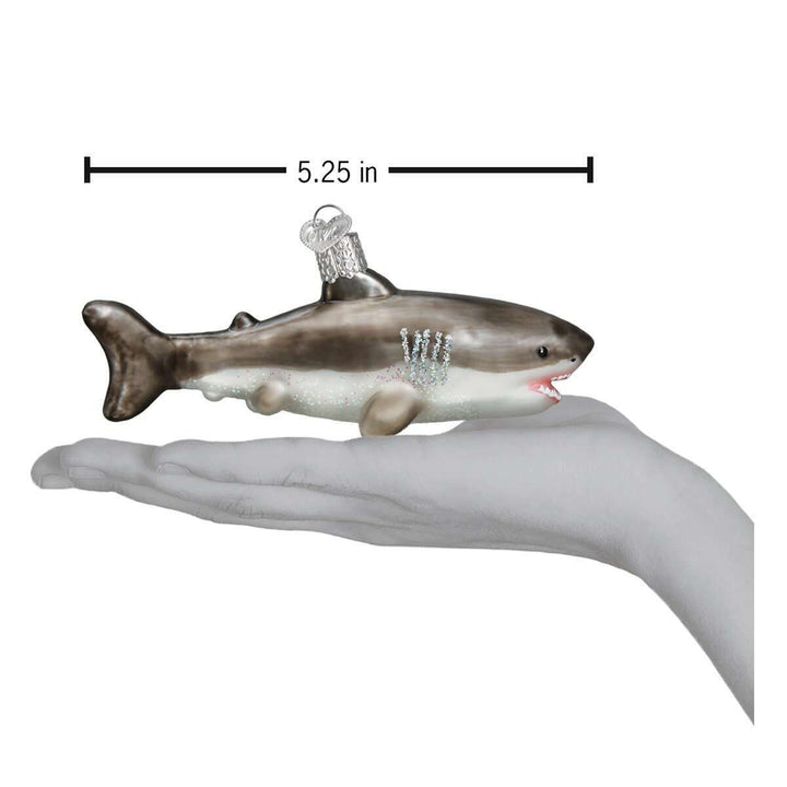 Old World Christmas Great White Shark Blown Glass Ornament