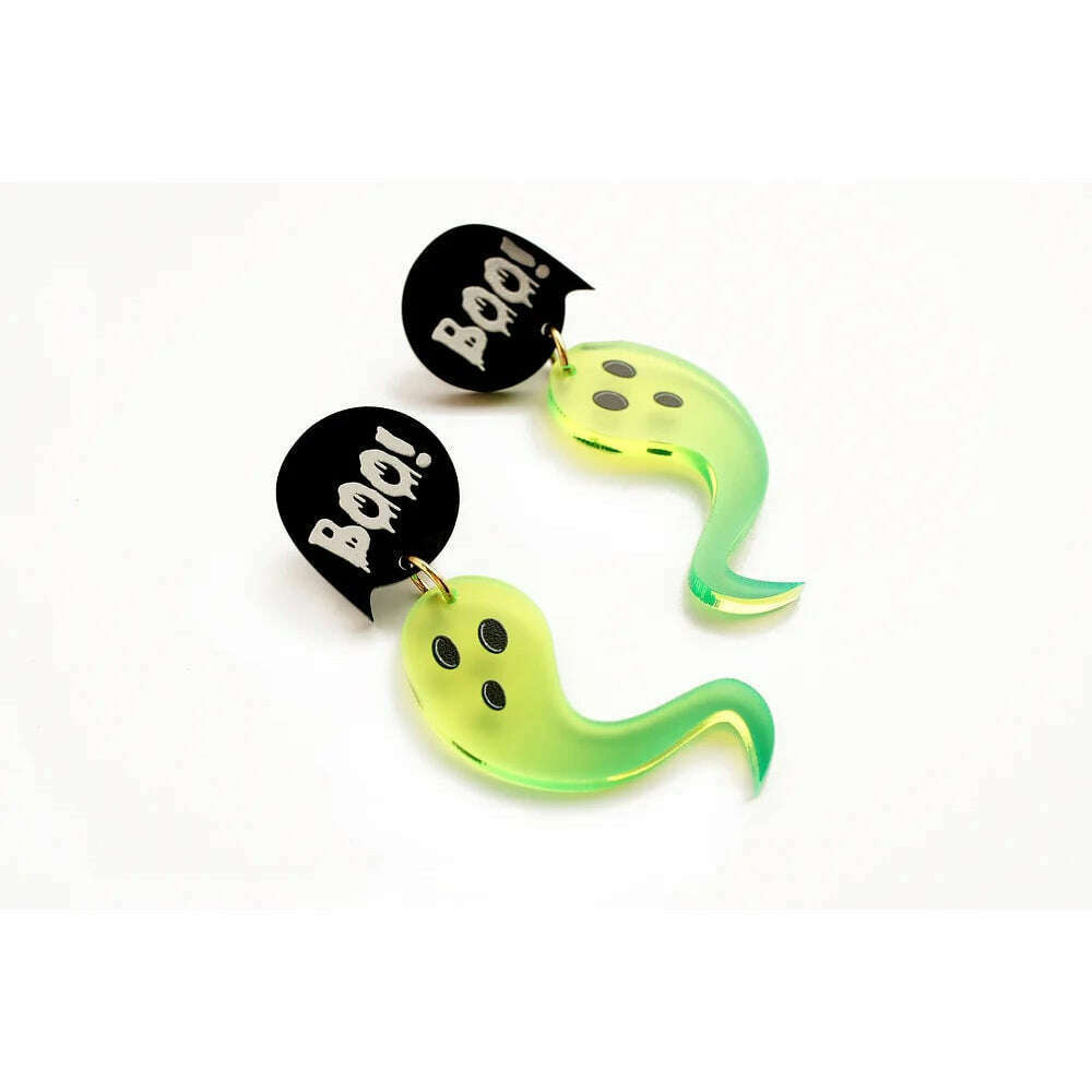Green Ghost Earrings by LaliBlue