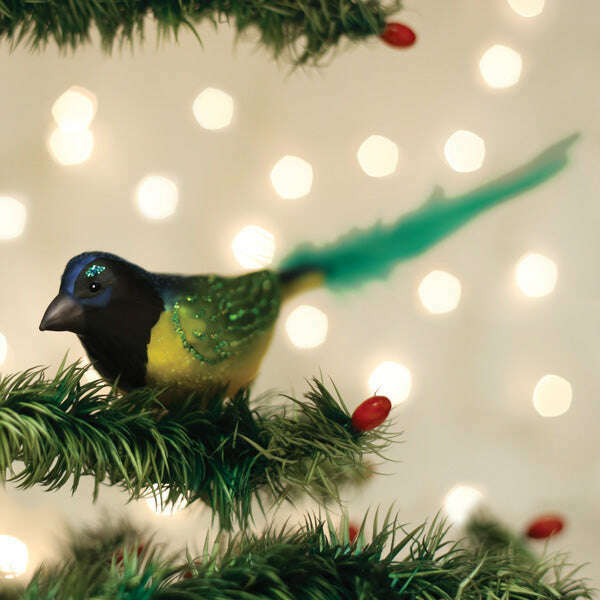 Old World Christmas Green Jay Blown Glass Ornament