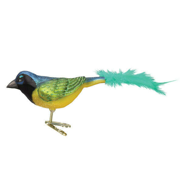 Old World Christmas Green Jay Blown Glass Ornament