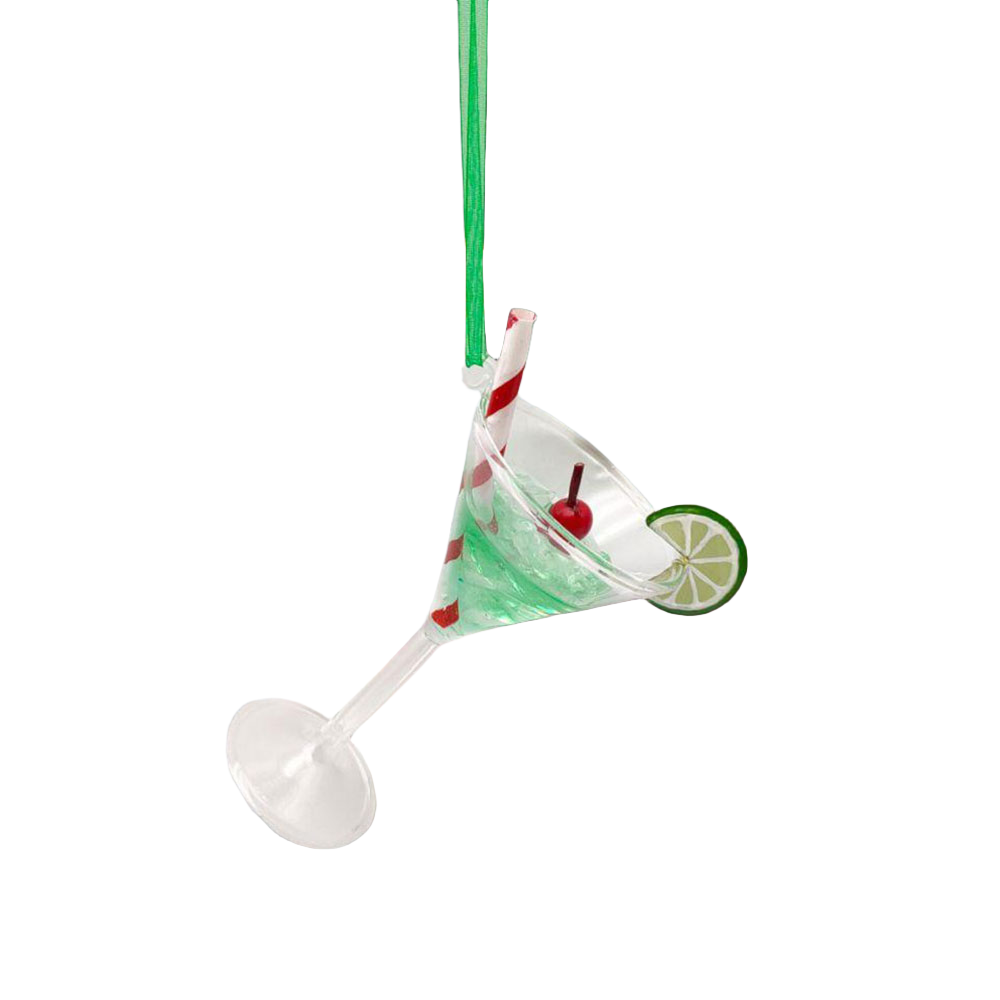 Green Martini Glass Ornament - New For 2024 by December Diamonds