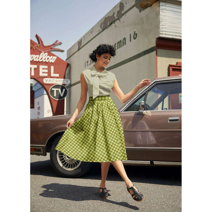 Green Plaid Doris Skirt