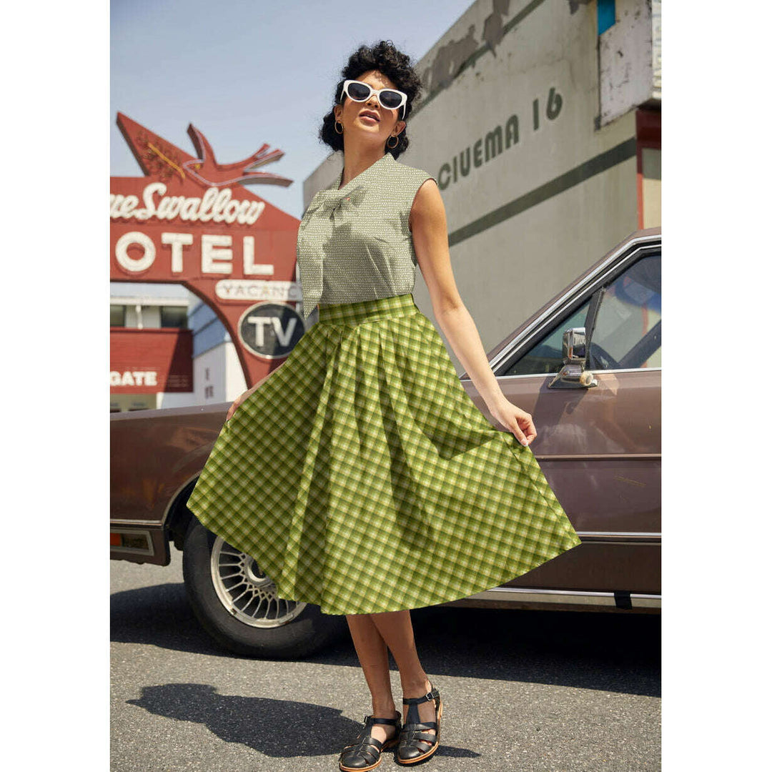 Green Plaid Doris Skirt
