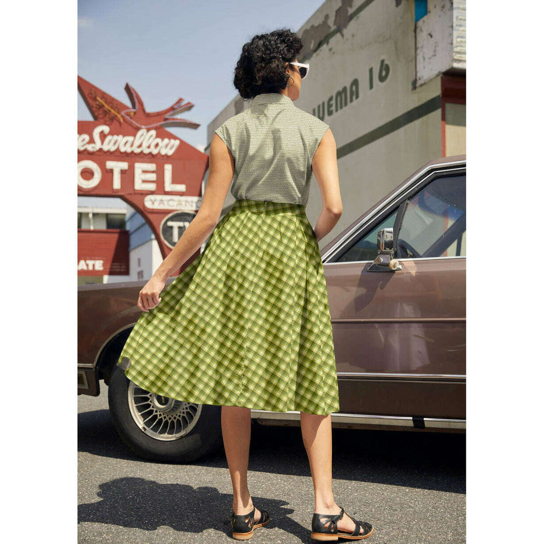 Green Plaid Doris Skirt
