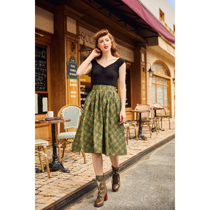 Green Plaid Doris Skirt