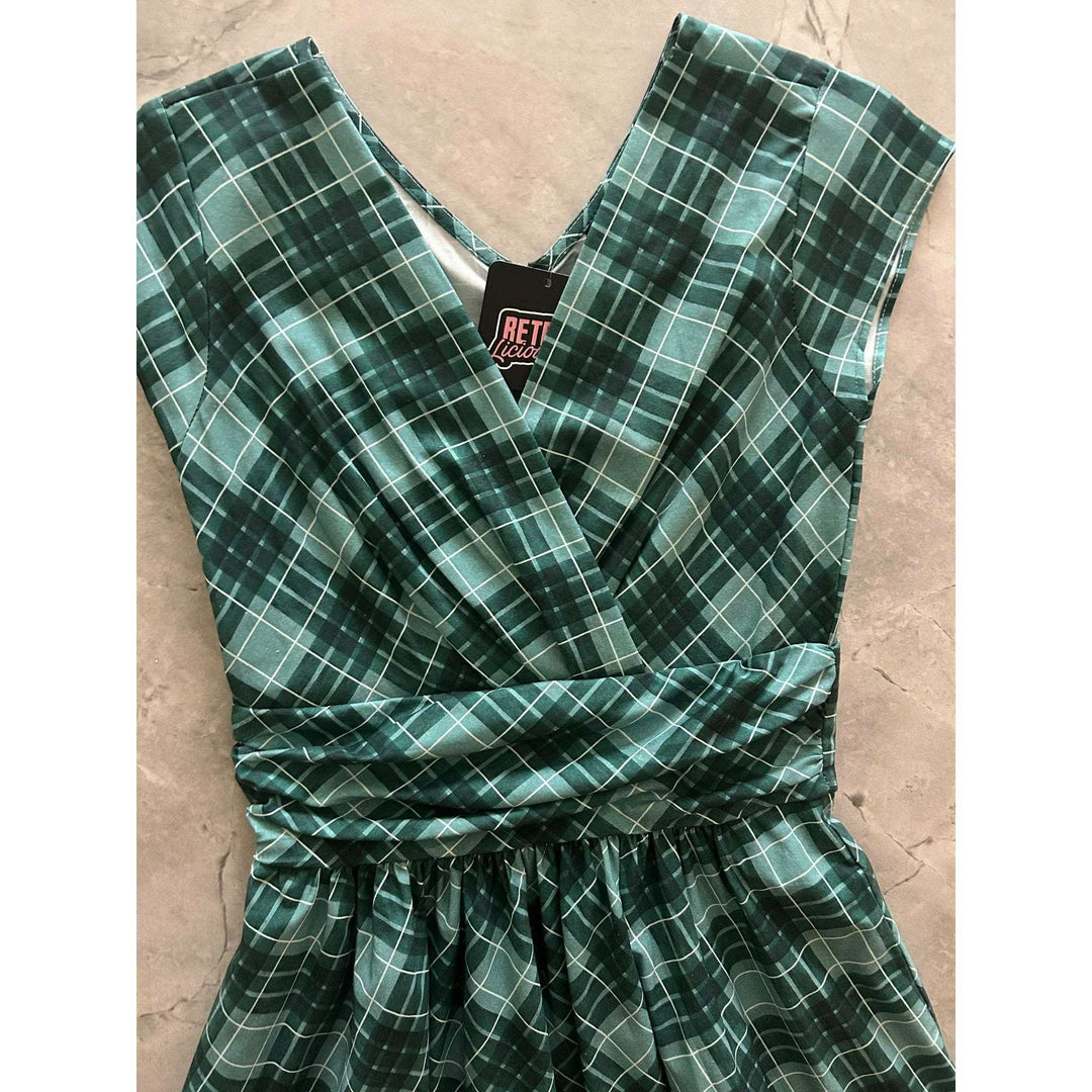 Green Plaid Greta Dress - Plus Sizes only