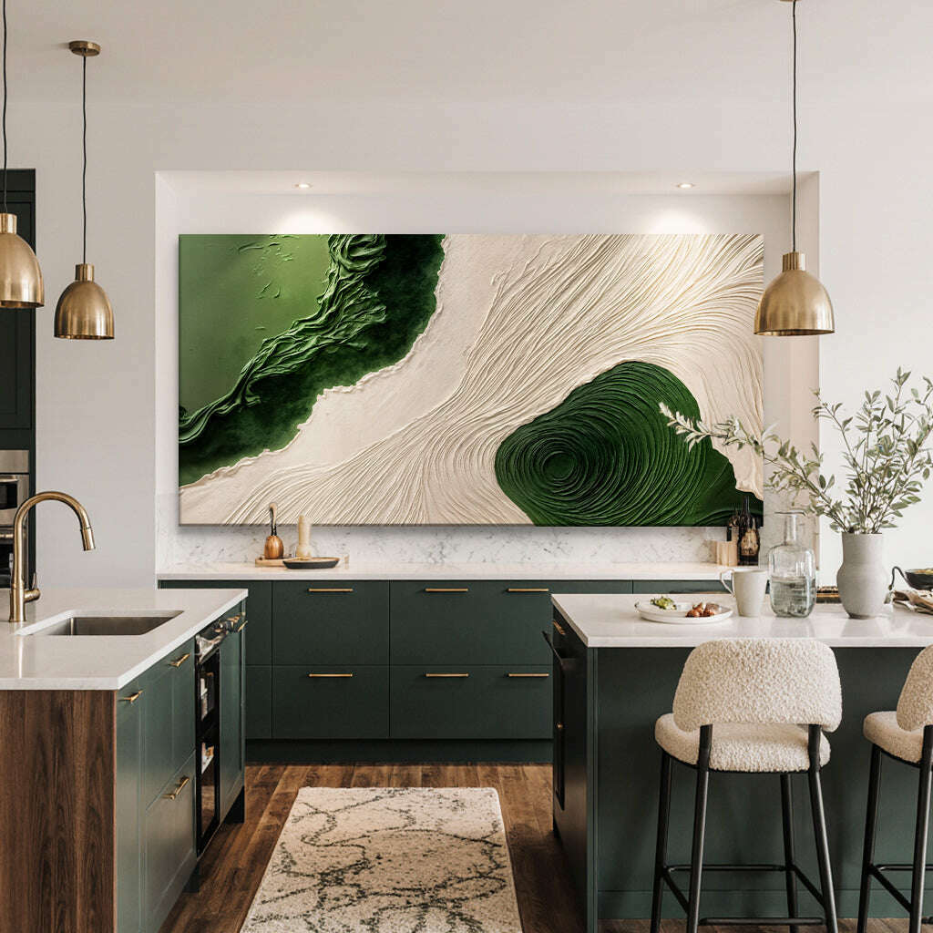 Green Rivers Abstract Wall Art XII