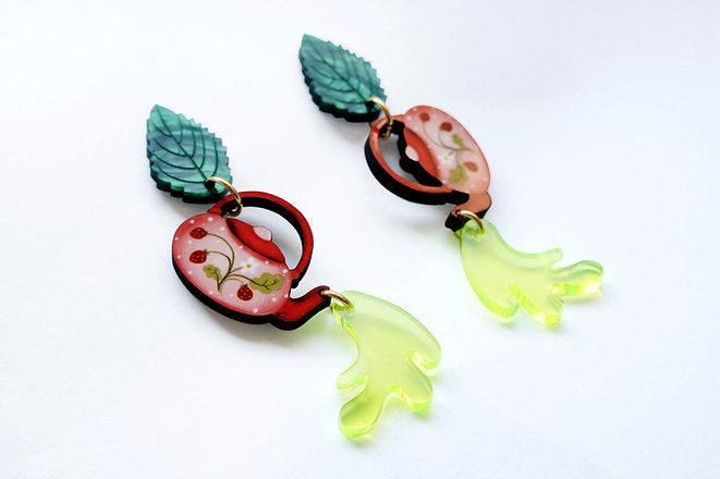 Green Tea Earrings by LaliBlue - Quirks!