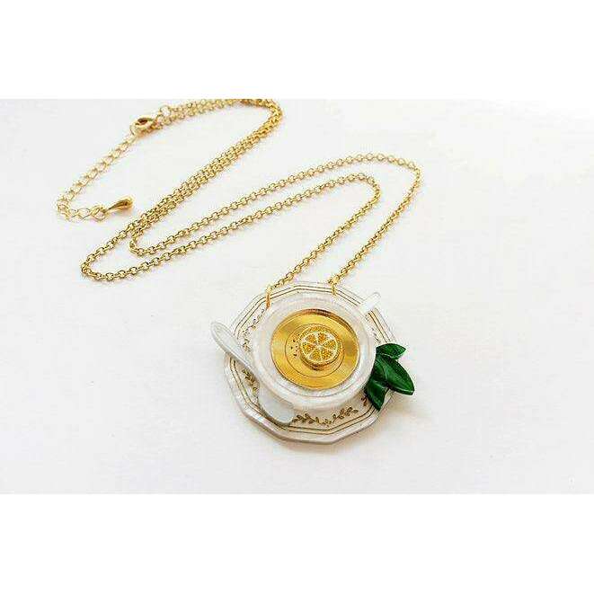 Green Teacup Necklace by LaliBlue - Quirks!