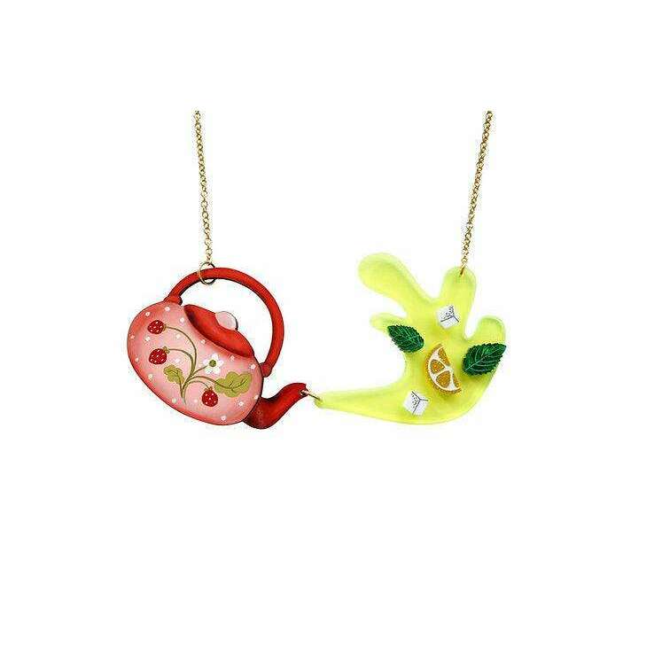 Green Teapot Necklace by LaliBlue - Quirks!