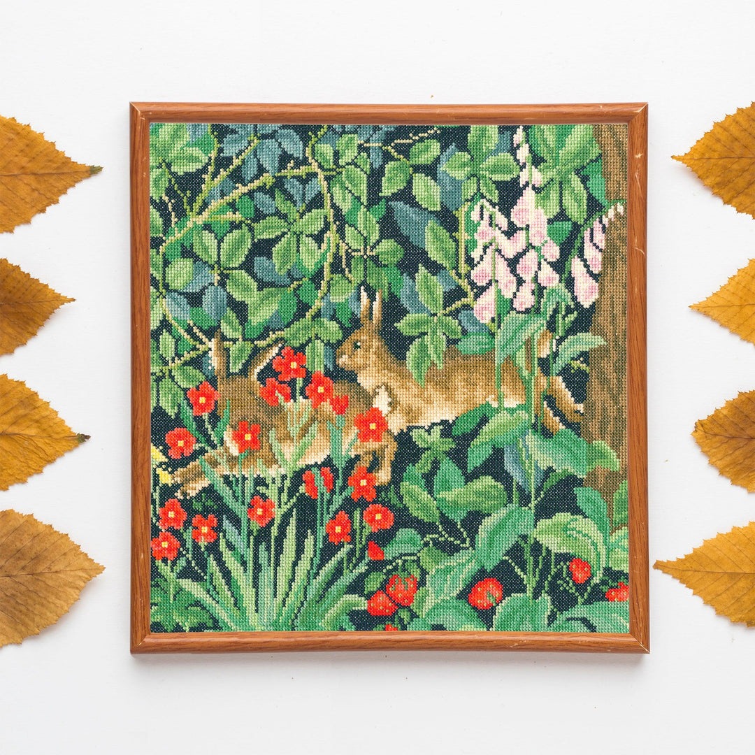 Greenery Hares XAC16 Counted Cross Stitch Kit