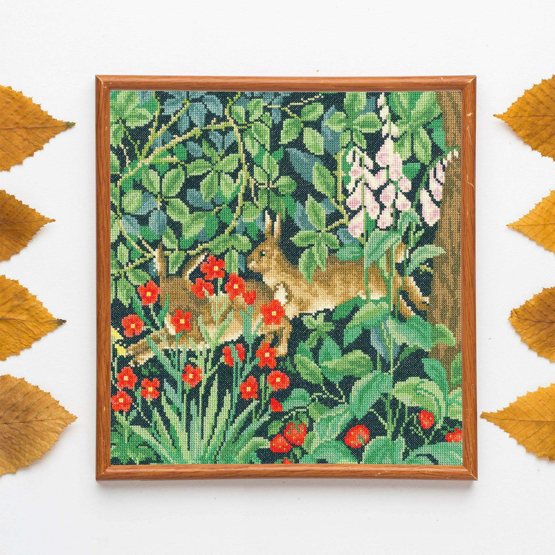 Greenery Hares XAC16 Counted Cross Stitch Kit