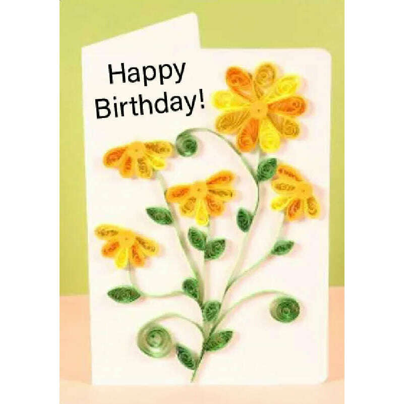 Greeting Card Making Kit. Daisy Flowers DIY Quilling Kit F07M3-5-FL3