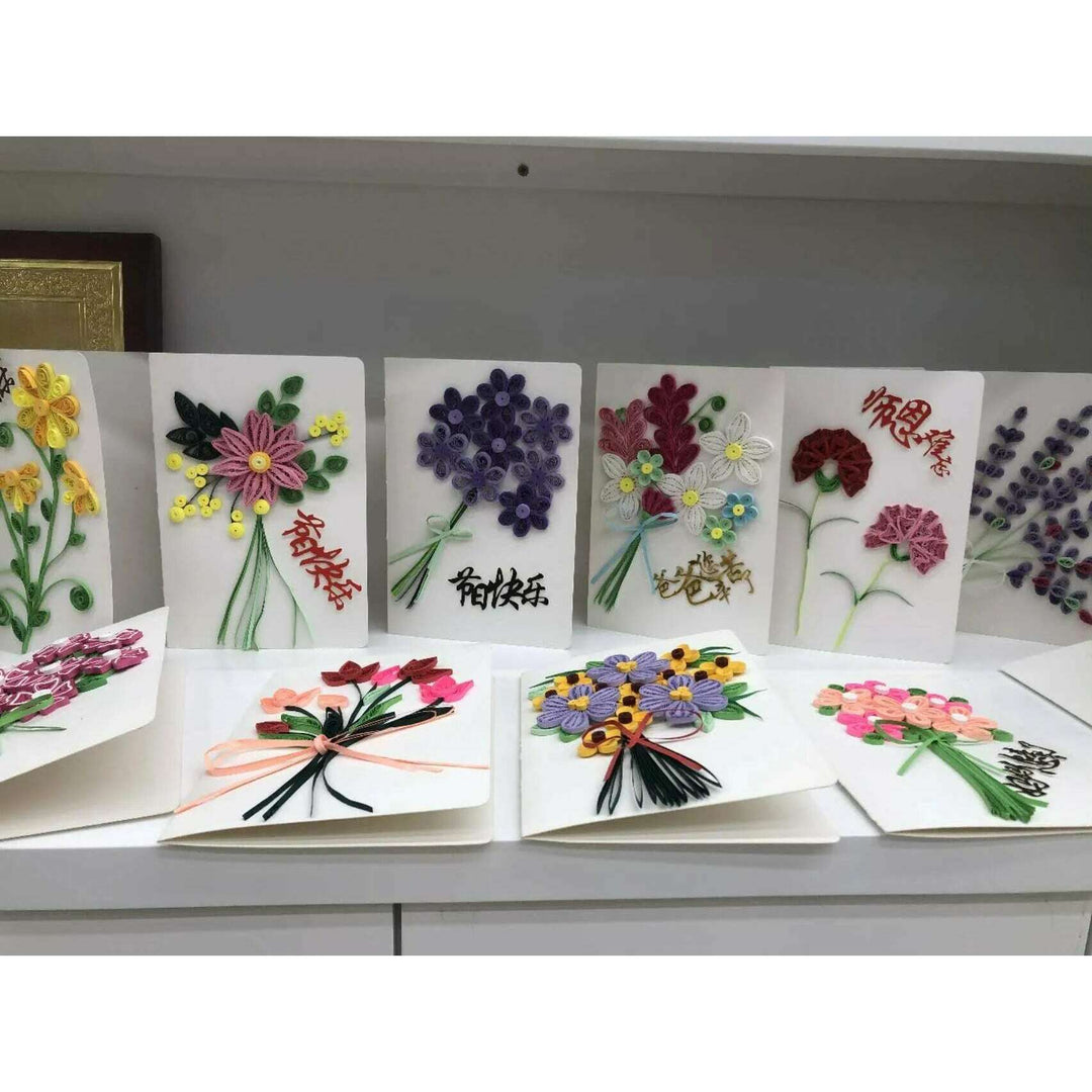 Greeting Card Making Kit. Echinacea Flowers DIY Quilling Kit F07M3-5-FL4