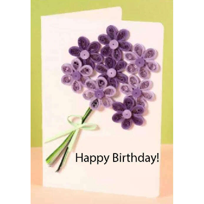 Greeting Card Making Kit. Lilac Flowers DIY Quilling Kit F07M3-5-FL1