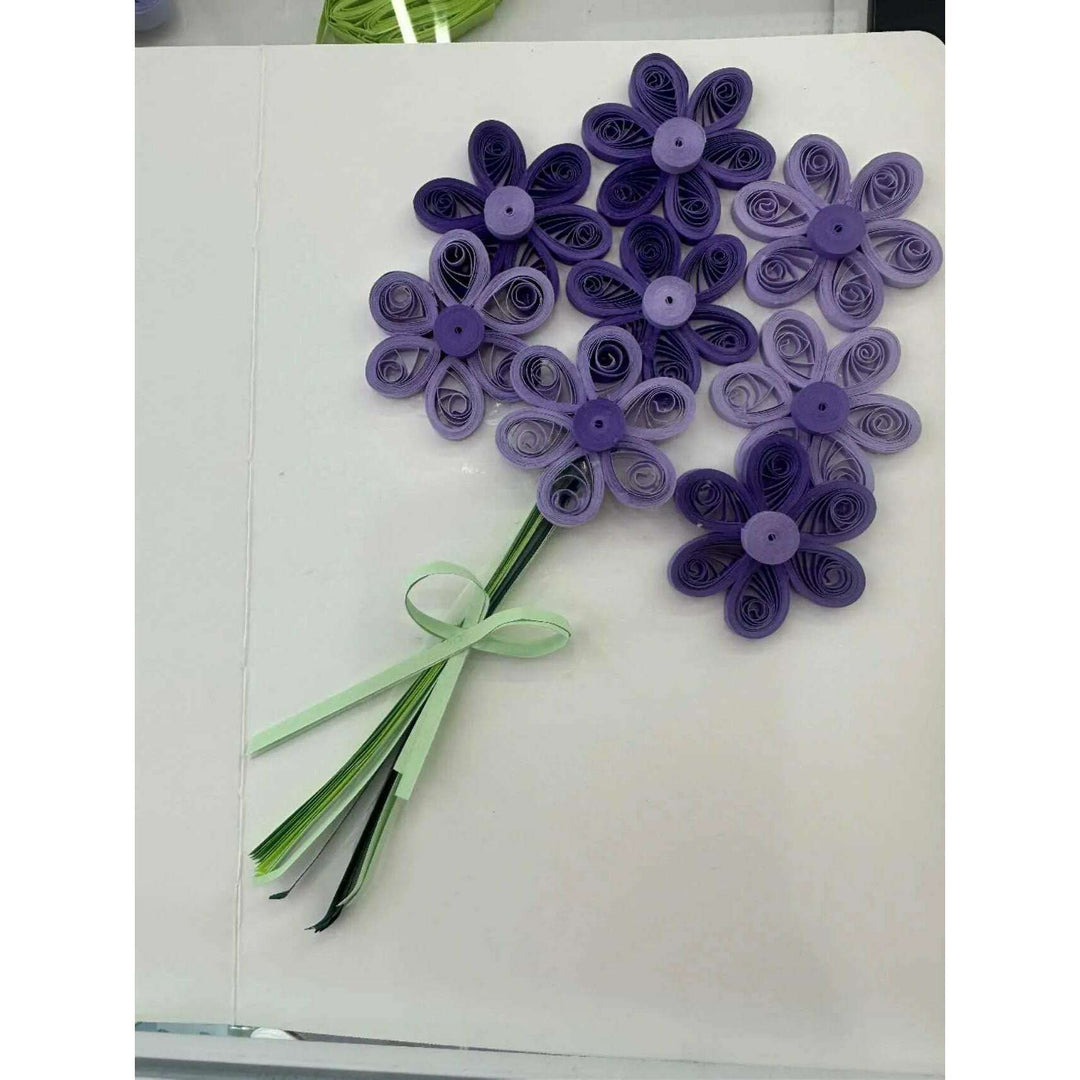 Greeting Card Making Kit. Lilac Flowers DIY Quilling Kit F07M3-5-FL1