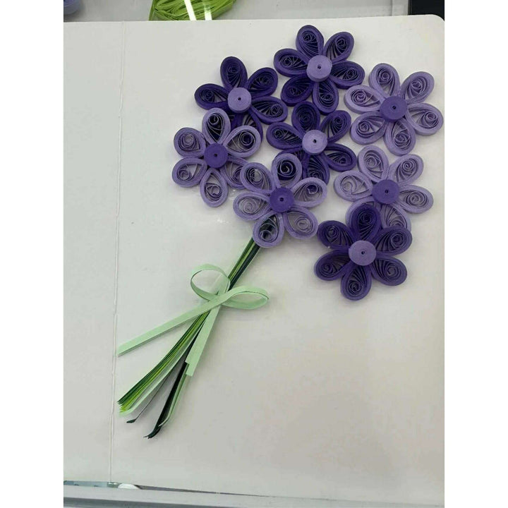 Greeting Card Making Kit. Lilac Flowers DIY Quilling Kit F07M3-5-FL1