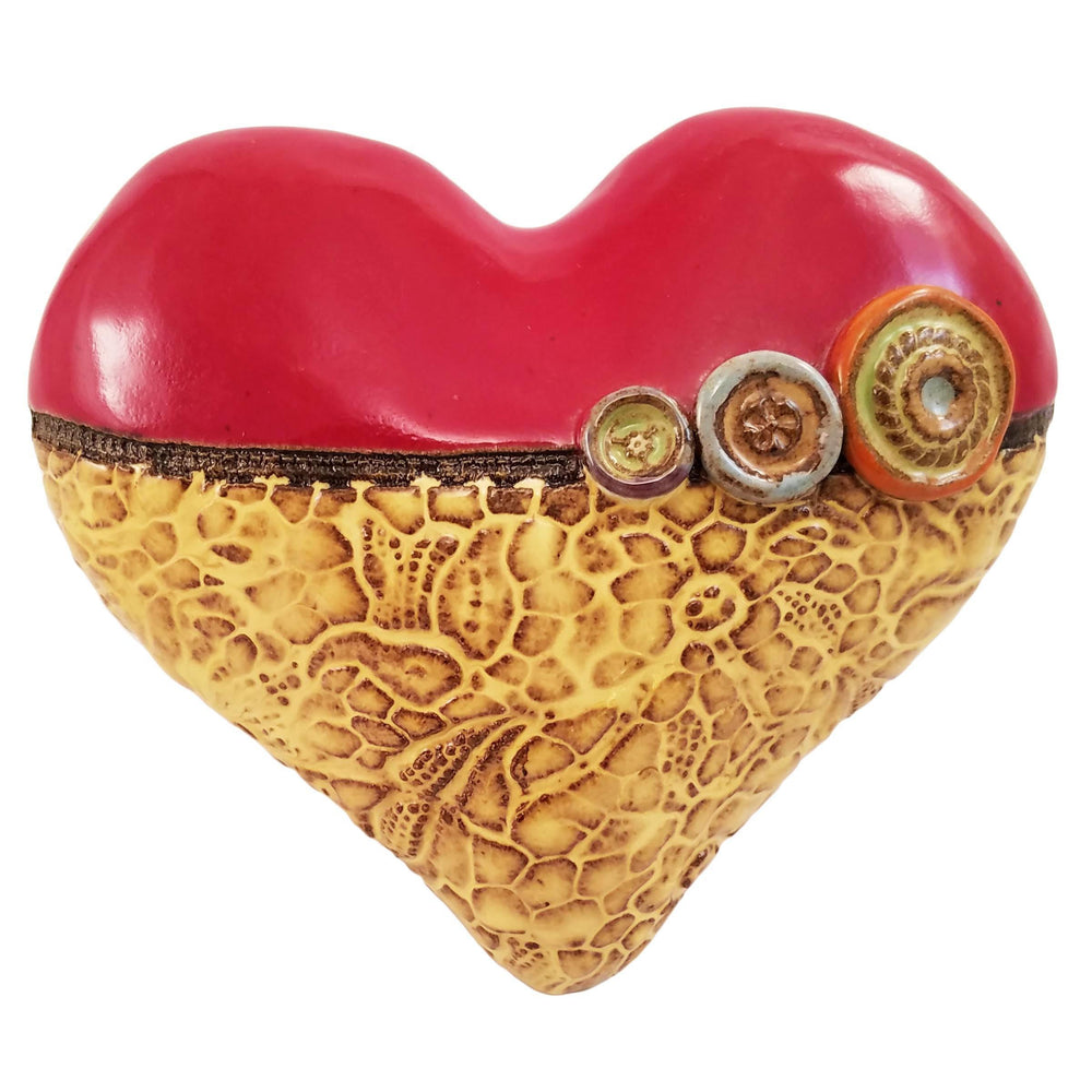 Group of 3 Wall Hearts by Laurie Pollpeter Eskenazi in Red Radiance - Quirks!