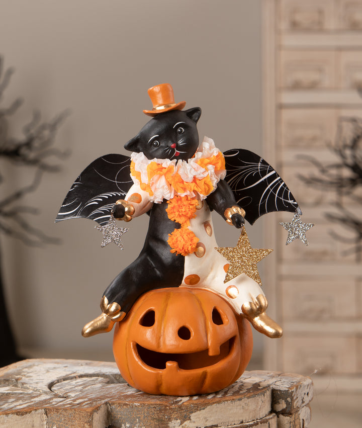 Clowning Cat on Jack by Bethany Lowe Designs, halloween decor