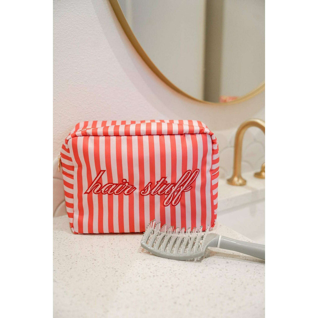 Hair Stuff - Pink & Red Stripes XL Bag