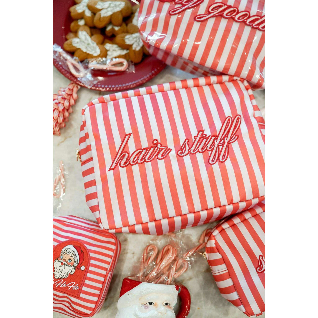 Hair Stuff - Pink & Red Stripes XL Bag