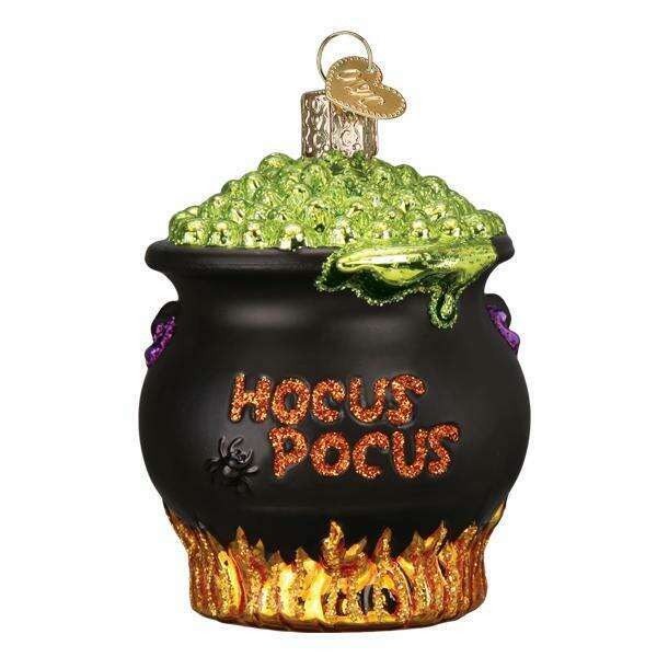 Old World Christmas Halloween Cauldron Blown Glass Ornament