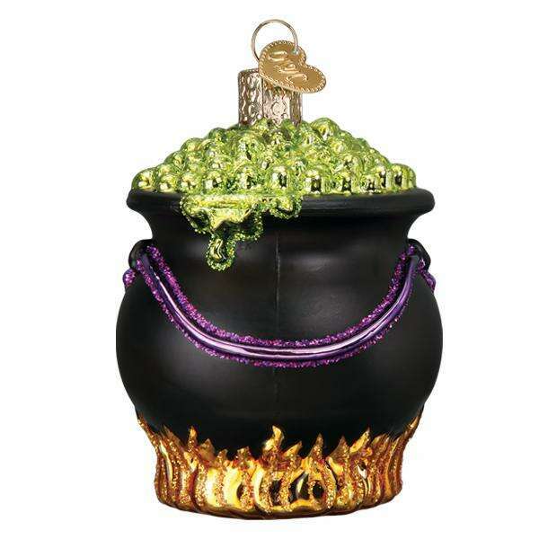 Old World Christmas Halloween Cauldron Blown Glass Ornament