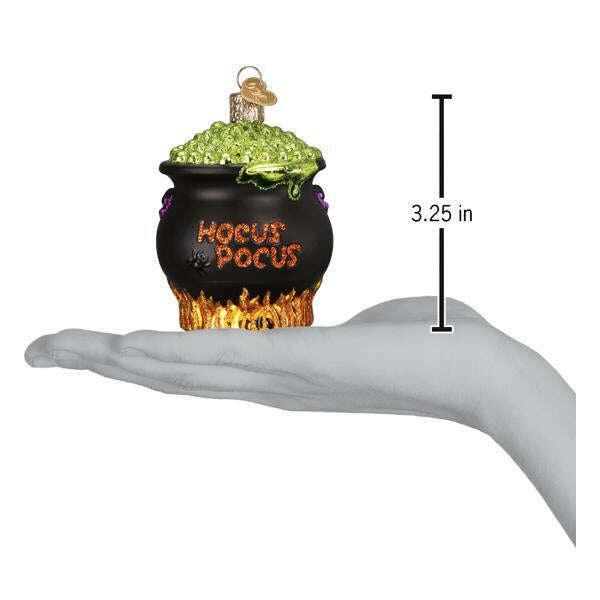 Old World Christmas Halloween Cauldron Blown Glass Ornament