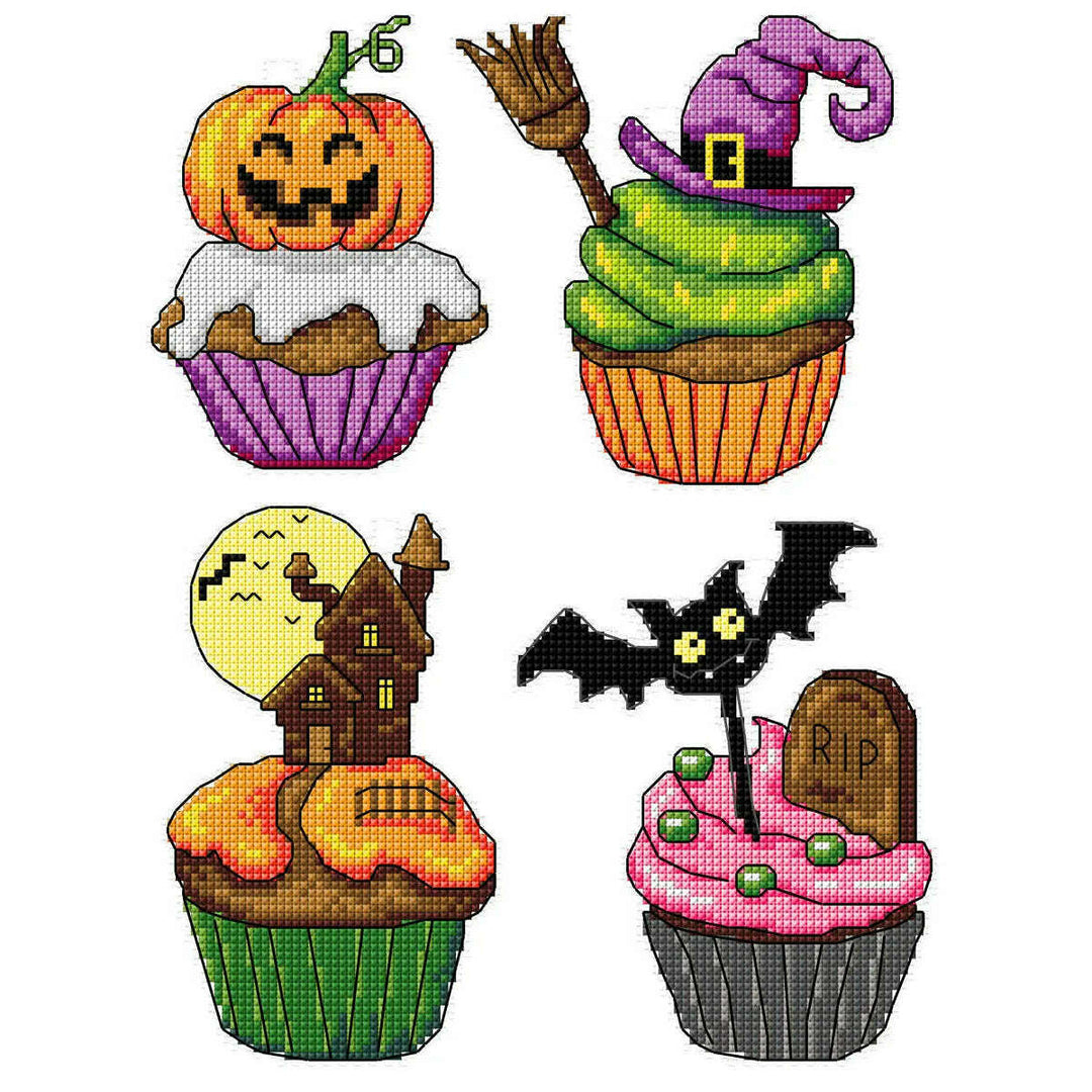 "Halloween Cupcakes" 175CS Counted Cross-Stitch Kit