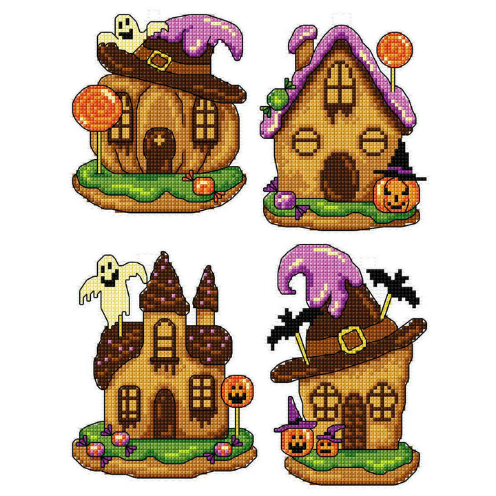 Halloween Houses 192CS Counted cross stitch kit with plastic canvas