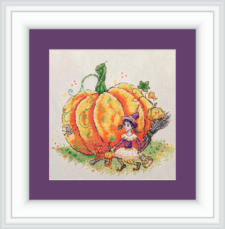 Halloween Pumpkin and Witch SP-06 Counted Cross-Stitch Kit