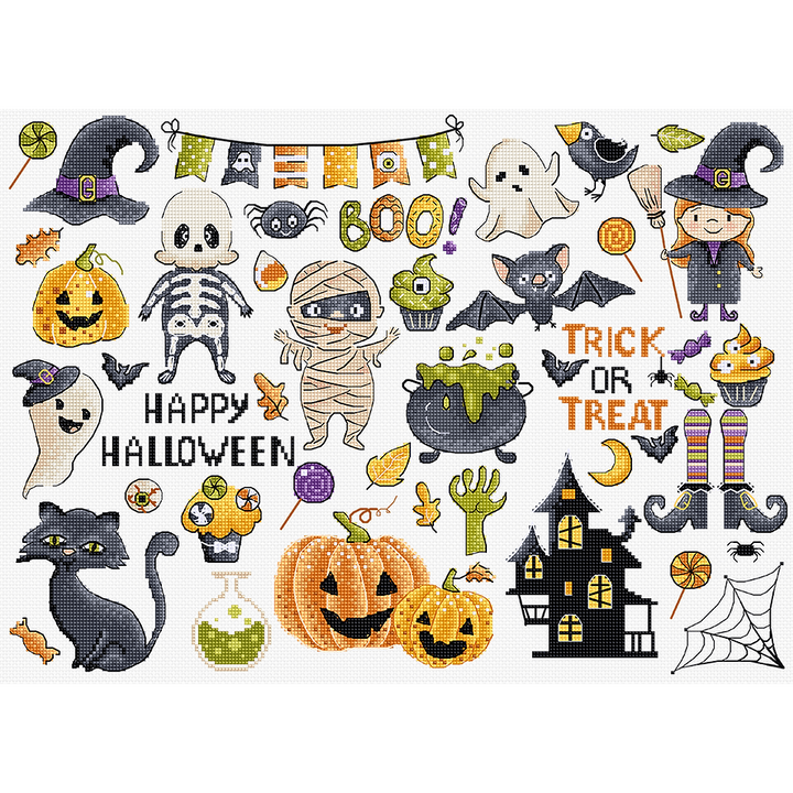 Halloween Sampler L8225 Counted Cross Stitch Kit