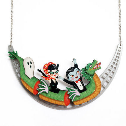 Necklace with cartoon characters on a white background