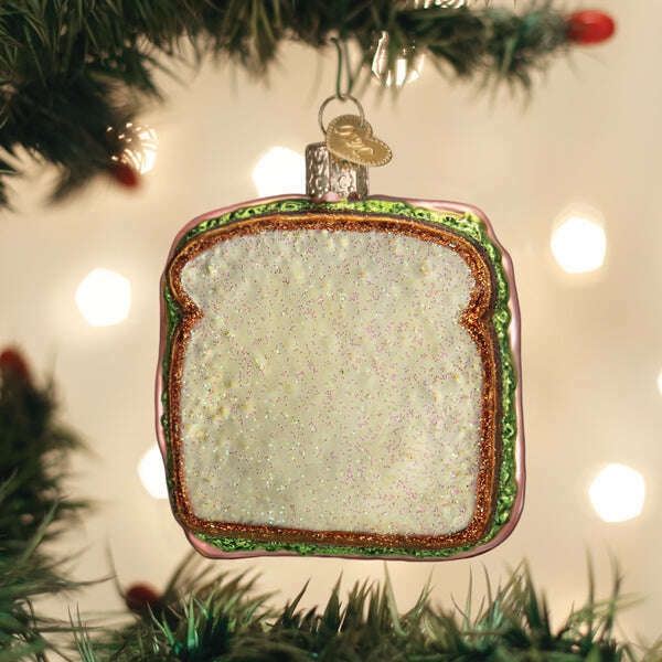 Old World Christmas Ham and Cheese Sandwich Blown Glass Ornament