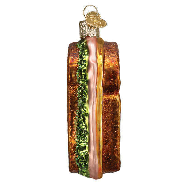 Old World Christmas Ham and Cheese Sandwich Blown Glass Ornament