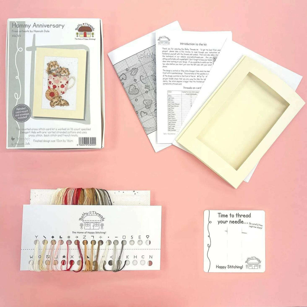 Hammy Anniversary Greetings Card XGC44 Counted Cross Stitch Kit
