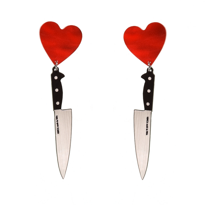 I Heart Knives Earrings - Chef's Knife Earrings in SASSY